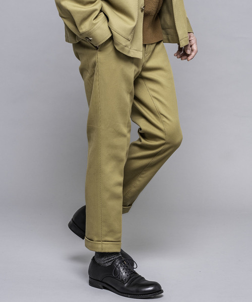 MR.OLIVE(ミスターオリーブ)の「【セットアップ対応】ヘビー コットン カルゼ / ワーカーズ スラックス(テーパードパンツ)(スラックス)」|ベージュ