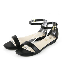 VIVIAN | スクエアトゥネックベルトフラットサンダル(サンダル)