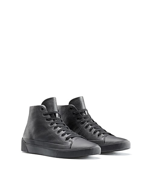 HUGO(ヒューゴ)の「グレインレザー ハイカット スニーカー(スニーカー)」|ブラック