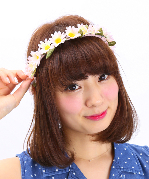 WEGO（ウィゴー）の「WEGO/フラワーヘアバンド（ヘアバンド・レディース・ホワイト/パープル/ピンク/ライトピンク/オレンジ・FREE）」の4枚目の写真