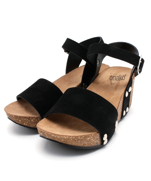 ROSE BUD（ローズバッド）の「(ONAKO)ILENIA 207/CROSTA A/STRAP WEDGE SANDAL（サンダル・レディース・ブラック/ベージュ/グリーン・35/36/38/39/37）」の2枚目の写真