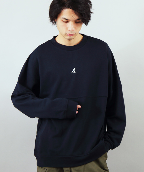 KANGOL(カンゴール)の「【別注】KANGOL×8(eight) コラボロゴビッグトレーナー(スウェット・メンズ・ブラック/ネイビー/グレー/オフホワイト/オリーブ/サンドベージュ/マスタード/スモークピンク/サックスブルー/キャメル・MEDIUM/LARGE)」の7枚目の写真