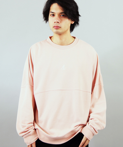 KANGOL(カンゴール)の「【別注】KANGOL×8(eight) コラボロゴビッグトレーナー(スウェット・メンズ・ブラック/ネイビー/グレー/オフホワイト/オリーブ/サンドベージュ/マスタード/スモークピンク/サックスブルー/キャメル・MEDIUM/LARGE)」の10枚目の写真