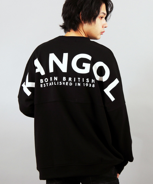 KANGOL(カンゴール)の「【別注】KANGOL×8(eight) コラボロゴビッグトレーナー(スウェット・メンズ・ブラック/ネイビー/グレー/オフホワイト/オリーブ/サンドベージュ/マスタード/スモークピンク/サックスブルー/キャメル・MEDIUM/LARGE)」の4枚目の写真