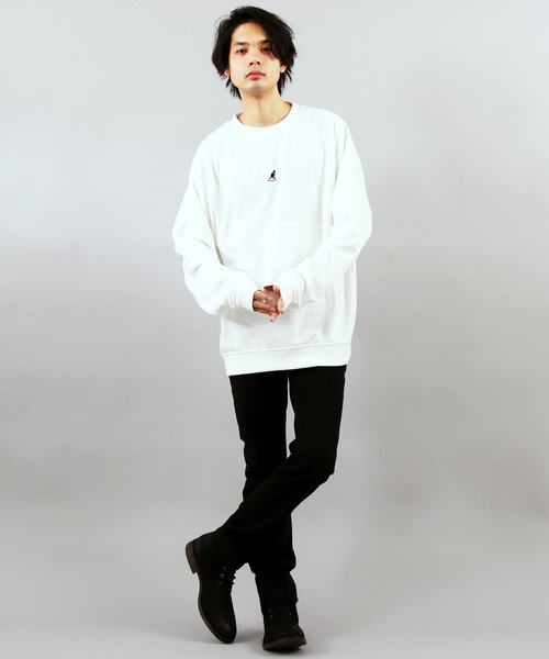 KANGOL(カンゴール)の「【別注】KANGOL×8(eight) コラボロゴビッグトレーナー(スウェット・メンズ・ブラック/ネイビー/グレー/オフホワイト/オリーブ/サンドベージュ/マスタード/スモークピンク/サックスブルー/キャメル・MEDIUM/LARGE)」の11枚目の写真