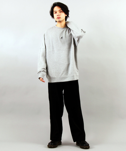 KANGOL(カンゴール)の「【別注】KANGOL×8(eight) コラボロゴビッグトレーナー(スウェット・メンズ・ブラック/ネイビー/グレー/オフホワイト/オリーブ/サンドベージュ/マスタード/スモークピンク/サックスブルー/キャメル・MEDIUM/LARGE)」の15枚目の写真