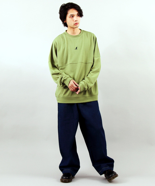 KANGOL(カンゴール)の「【別注】KANGOL×8(eight) コラボロゴビッグトレーナー(スウェット・メンズ・ブラック/ネイビー/グレー/オフホワイト/オリーブ/サンドベージュ/マスタード/スモークピンク/サックスブルー/キャメル・MEDIUM/LARGE)」の19枚目の写真