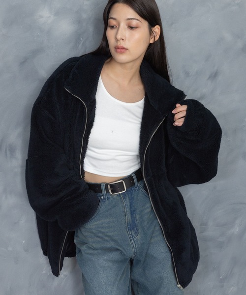 Starting Over(スターティングオーバー)の「スーパービッグシルエット もこもこボアブルゾン(ブルゾン・メンズ・ブラック/ベージュ/ブラック×ホワイト/ベージュ×ブラック/チャコールグレー×ブラック・M/L/XL)」の22枚目の写真