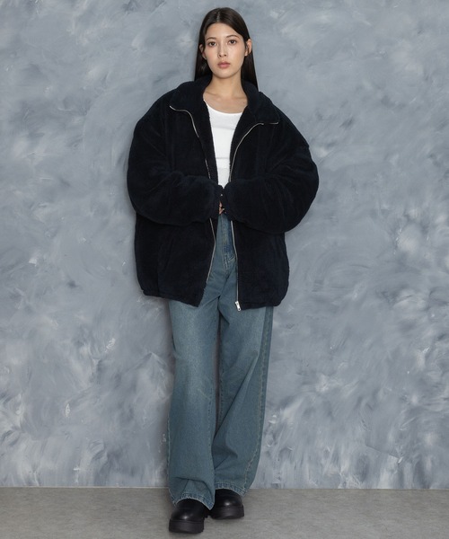 スーパービッグシルエット もこもこボアブルゾン/レディース