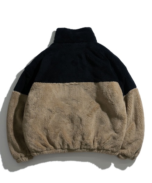 Starting Over(スターティングオーバー)の「スーパービッグシルエット もこもこボアブルゾン(ブルゾン・メンズ・ブラック/ベージュ/ブラック×ホワイト/ベージュ×ブラック/チャコールグレー×ブラック・M/L/XL)」の15枚目の写真