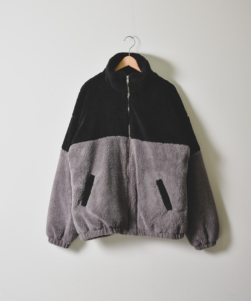 Starting Over(スターティングオーバー)の「スーパービッグシルエット もこもこボアブルゾン(ブルゾン・メンズ・ブラック/ベージュ/ブラック×ホワイト/ベージュ×ブラック/チャコールグレー×ブラック・M/L/XL)」の7枚目の写真