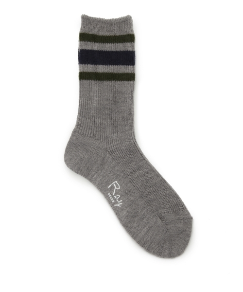Ray BEAMS（レイビームス）の「Ray BEAMS / 毛混ラインソックス（ソックス/靴下・レディース・オフホワイト/グレー/ネイビー・ONE SIZE）」の15枚目の写真
