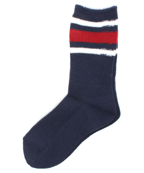 Ray BEAMS（レイビームス）の「Ray BEAMS / 毛混ラインソックス（ソックス/靴下・レディース・オフホワイト/グレー/ネイビー・ONE SIZE）」の3枚目の写真