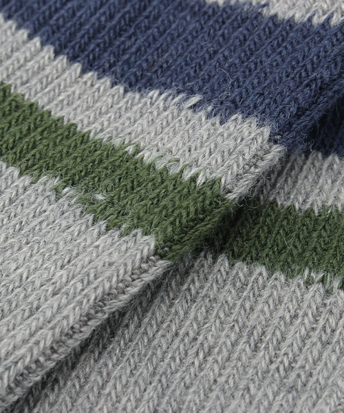 Ray BEAMS（レイビームス）の「Ray BEAMS / 毛混ラインソックス（ソックス/靴下・レディース・オフホワイト/グレー/ネイビー・ONE SIZE）」の6枚目の写真