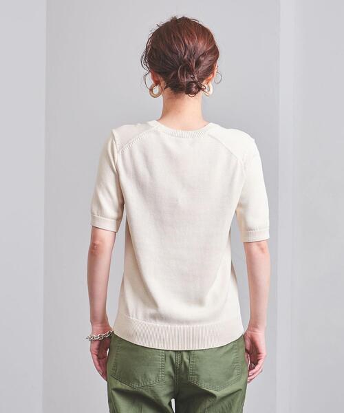【1度着用のみ美品】 ユナイテッドアローズ クルーネック ショートスリーブニット UNITED ARROWS（ユナイテッドアローズ）の「UWC SHEER クルー