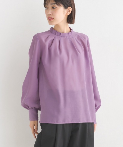 OMNES Supremo（オムネス　スプレモ）の「ニュアンスカラーシアー 後ろデザインブラウス（シャツ/ブラウス・レディース・アイボリー/ラベンダー・FREE）」の14枚目の写真