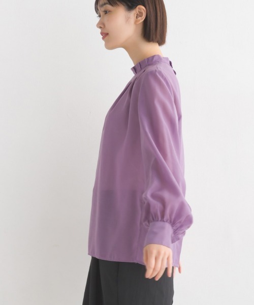 OMNES Supremo（オムネス　スプレモ）の「ニュアンスカラーシアー 後ろデザインブラウス（シャツ/ブラウス・レディース・アイボリー/ラベンダー・FREE）」の13枚目の写真