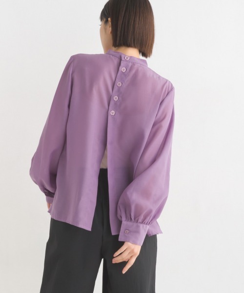 OMNES Supremo（オムネス　スプレモ）の「ニュアンスカラーシアー 後ろデザインブラウス（シャツ/ブラウス・レディース・アイボリー/ラベンダー・FREE）」の12枚目の写真