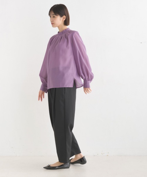 OMNES Supremo（オムネス　スプレモ）の「ニュアンスカラーシアー 後ろデザインブラウス（シャツ/ブラウス・レディース・アイボリー/ラベンダー・FREE）」の11枚目の写真