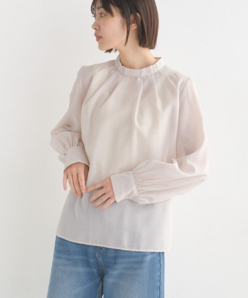 OMNES Supremo（オムネス　スプレモ）の「ニュアンスカラーシアー 後ろデザインブラウス（シャツ/ブラウス・レディース・アイボリー/ラベンダー・FREE）」の17枚目の写真