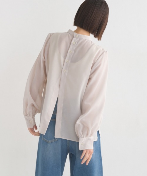 OMNES Supremo（オムネス　スプレモ）の「ニュアンスカラーシアー 後ろデザインブラウス（シャツ/ブラウス・レディース・アイボリー/ラベンダー・FREE）」の18枚目の写真