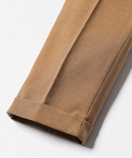 MR.OLIVE（ミスターオリーブ）の「SUMMER POLYESTER  OX / ワンプリーツ  スタプレ テーパード スリムパンツ(センタープレスパンツ)（スラックス・メンズ・チャコールグレー/ブラック/オリーブ/キャメル・MEDIUM/X-SMALL/SMALL/LARGE）」の12枚目の写真