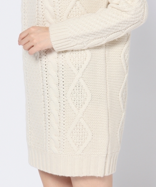 Another Edition（アナザーエディション）の「3ゲージケーブルチュニック/AE 3G CABLE TUNIC（ニット/セーター・レディース・オフホワイト/グレー/ネイビー・ﾌﾘ-）」の13枚目の写真