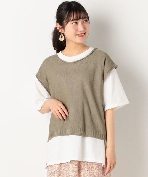 archives(アルシーヴ)の「バックレースアップベストSET(Tシャツ/カットソー・レディース・モカ/アイボリー/カーキ・MEDIUM)」の19枚目の写真