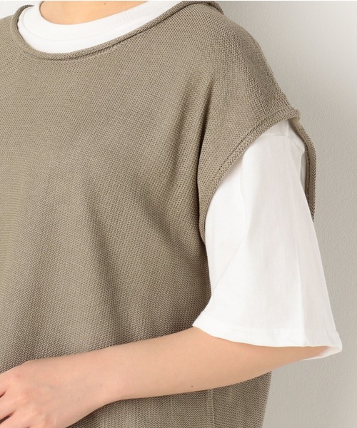 archives(アルシーヴ)の「バックレースアップベストSET(Tシャツ/カットソー・レディース・モカ/アイボリー/カーキ・MEDIUM)」の14枚目の写真