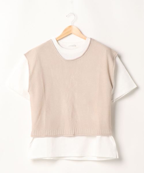 archives(アルシーヴ)の「バックレースアップベストSET(Tシャツ/カットソー・レディース・モカ/アイボリー/カーキ・MEDIUM)」の10枚目の写真