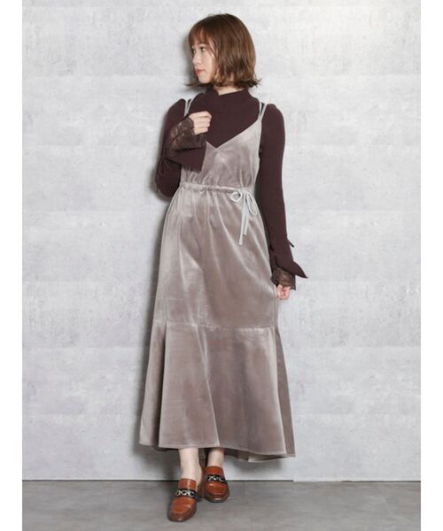 dazzlin（ダズリン）の「裾フレアキャミワンピース（ワンピース・レディース・グレー/ブラック/ピンク・FREE）」の13枚目の写真