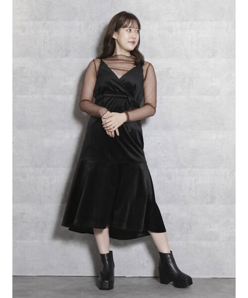 dazzlin（ダズリン）の「裾フレアキャミワンピース（ワンピース・レディース・グレー/ブラック/ピンク・FREE）」の14枚目の写真