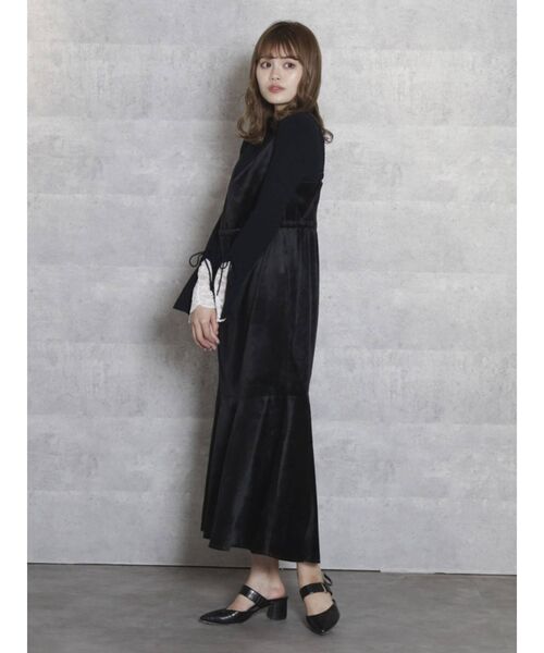 dazzlin（ダズリン）の「裾フレアキャミワンピース（ワンピース・レディース・グレー/ブラック/ピンク・FREE）」の8枚目の写真