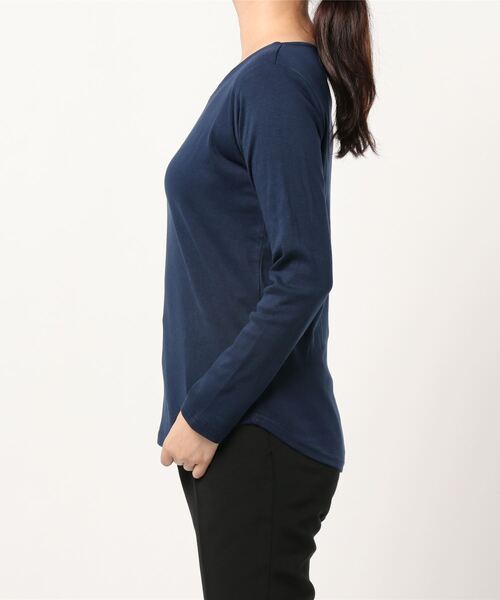 Fashion Letter（ファッションレター）の「フライスVネックロンT（Tシャツ/カットソー・レディース・チャコールグレー/ライトグレー/ブラック/ネイビー/オフホワイト/カーキ/マジェンタ/杢グレー/グレイッシュベージュ・M/LL/3L/4L/L）」の16枚目の写真