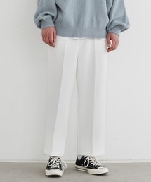 LILL | スモーキートーンセンタープレスポリツイルストレッチトロミワークパンツ(その他パンツ)