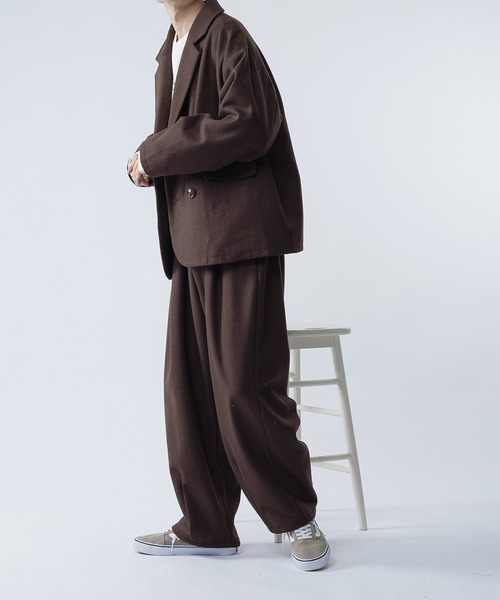 kutir(クティール)の「ウールライクバルーンタックパンツ セットアップ(その他パンツ・メンズ・ブラック/ダークブラウン/ベージュ/グリーン・SMALL/MEDIUM/LARGE)」の14枚目の写真