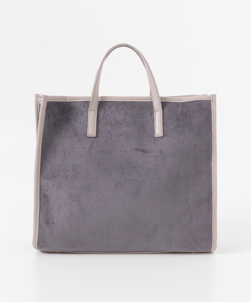 URBAN RESEARCH DOORS（アーバンリサーチドアーズ）の「コーデュロイパイピングバッグ（トートバッグ・レディース・グレー/ライトベージュ・ONE）」の8枚目の写真