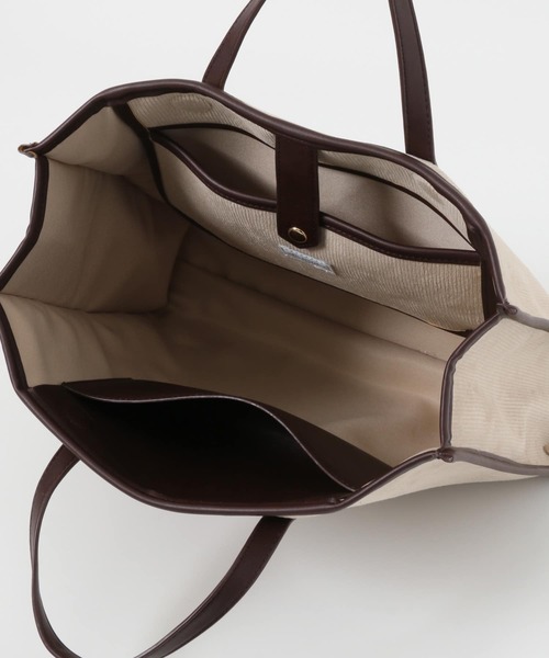 URBAN RESEARCH DOORS（アーバンリサーチドアーズ）の「コーデュロイパイピングバッグ（トートバッグ・レディース・グレー/ライトベージュ・ONE）」の4枚目の写真