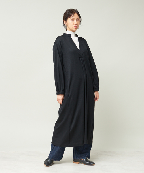 collex(コレックス)の「ウール天竺ロングワンピース(ワンピース・レディース・ブラック/ブラウン/グレー・フリー)」の1枚目の写真