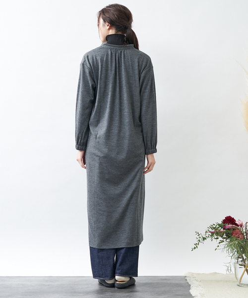 collex(コレックス)の「ウール天竺ロングワンピース(ワンピース・レディース・ブラック/ブラウン/グレー・フリー)」の7枚目の写真