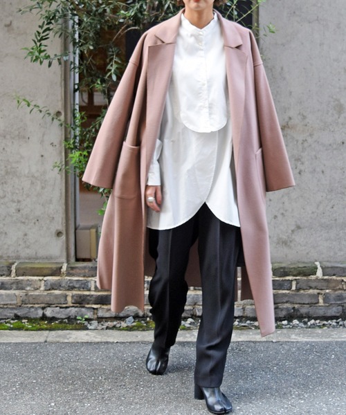 Marient(マリエント)の「メルトンチェスターコート/ガウンコート(チェスターコート・レディース・ピンクベージュ/ブラウン/ブラック・FREE)」の7枚目の写真