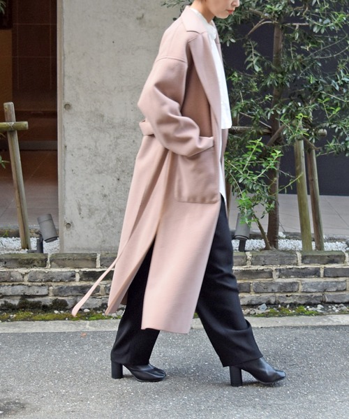 Marient(マリエント)の「メルトンチェスターコート/ガウンコート(チェスターコート・レディース・ピンクベージュ/ブラウン/ブラック・FREE)」の10枚目の写真