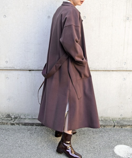 Marient(マリエント)の「メルトンチェスターコート/ガウンコート(チェスターコート・レディース・ピンクベージュ/ブラウン/ブラック・FREE)」の21枚目の写真