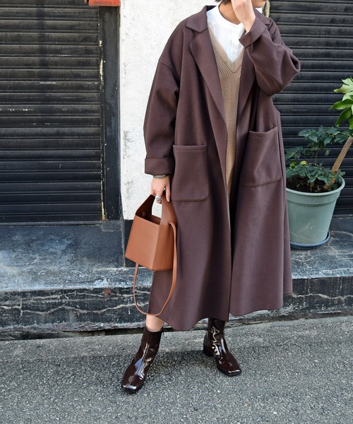 Marient(マリエント)の「メルトンチェスターコート/ガウンコート(チェスターコート・レディース・ピンクベージュ/ブラウン/ブラック・FREE)」の22枚目の写真