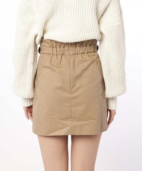 SPIRALGIRL（スパイラルガール）の「ダブルバックル付きミニスカート（スカート・レディース・ベージュ/ブラック・FREE）」の5枚目の写真