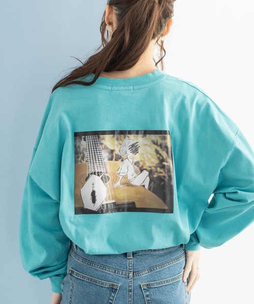 Rocky Monroe（ロッキーモンロー）の「オーバーサイズ グラフィックフォトプリント ロンT（Tシャツ/カットソー・メンズ・パープル系その他2/ベージュ系その他/グリーン系その他/パープル系その他/オフホワイト/パープル/グレイッシュベージュ/ブルー系その他2/グレー系その他/サックスブルー/グリーン/ホワイト系その他/ベージュ系その他2/グリーン系その他2/ホワイト系その他2/ブラック系その他2/ブルー系その他/ブラック・M/S/L）」の11枚目の写真