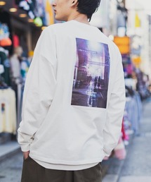 オーバーサイズ グラフィックフォトプリント ロンT