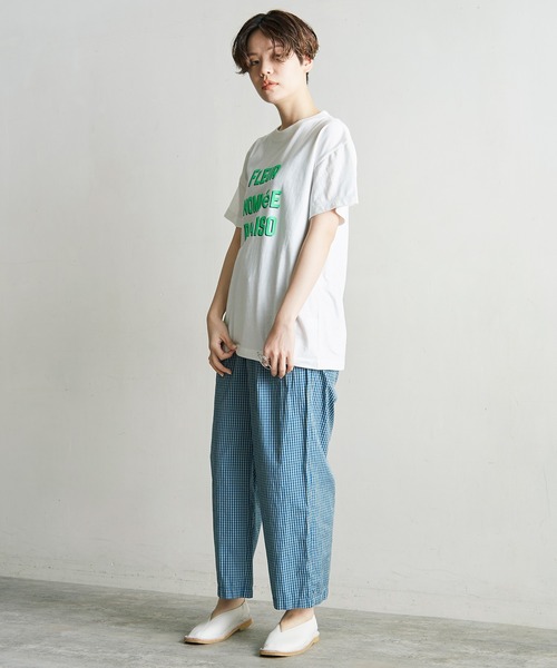 note et silence （ノートエシロンス）の「120/2ギンガム製品染　スピンドルパンツ（その他パンツ・レディース・ブルー/ブラウン・FREE）」の10枚目の写真