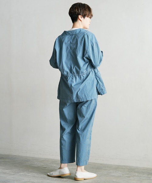 note et silence （ノートエシロンス）の「120/2ギンガム製品染　スピンドルパンツ（その他パンツ・レディース・ブルー/ブラウン・FREE）」の19枚目の写真