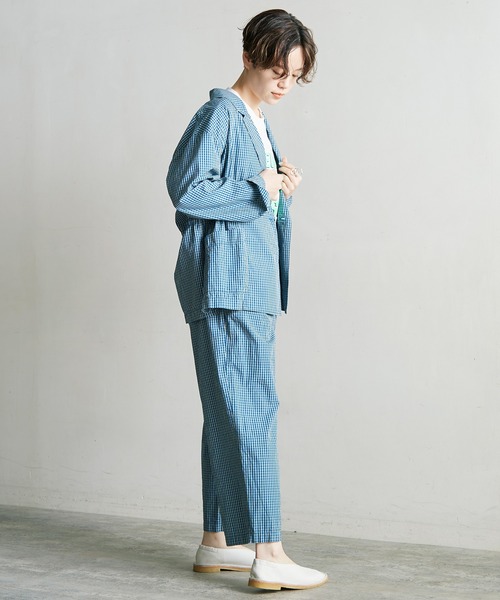 note et silence （ノートエシロンス）の「120/2ギンガム製品染　スピンドルパンツ（その他パンツ・レディース・ブルー/ブラウン・FREE）」の20枚目の写真